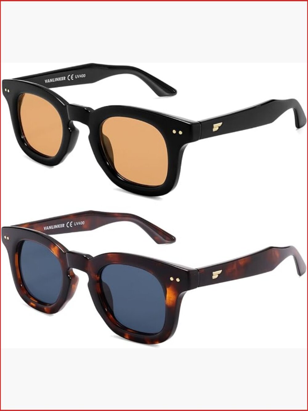 Retro Small Chunky Square Polarized Sunglasses for Men Women VL9881
